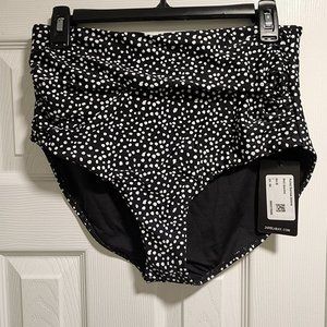 Janela Bay, Ruched Swim Bottoms, Size L